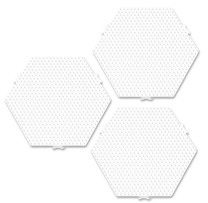 Bügelperlen Stiftplatten Hexagon verbindbar, 3 Stk