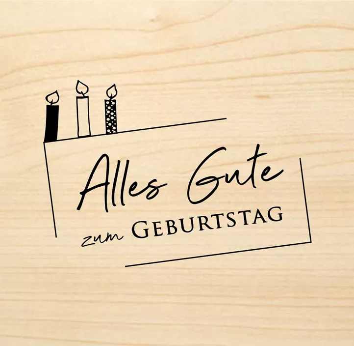 Holzgrußkarte - Alles Gute zum Geburtstag Kerzen