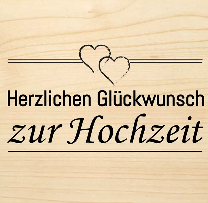 Holzgrußkarte - Glückwunsch zur Hochzeit