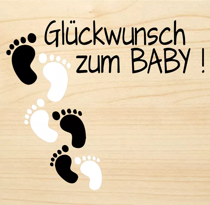 Holzgrußkarte - Geburt Glückwunsch zum Baby