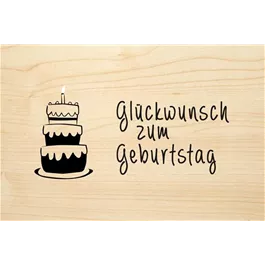 Holzgrußkarte - Glückwunsch zum Geburtstag