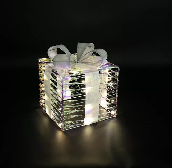 LED Geschenk Bling S transp., Timer, warmweiß, 20 LED