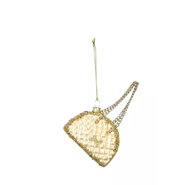 Glasfigur Tasche gold