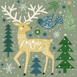 Serviette Folk Deer