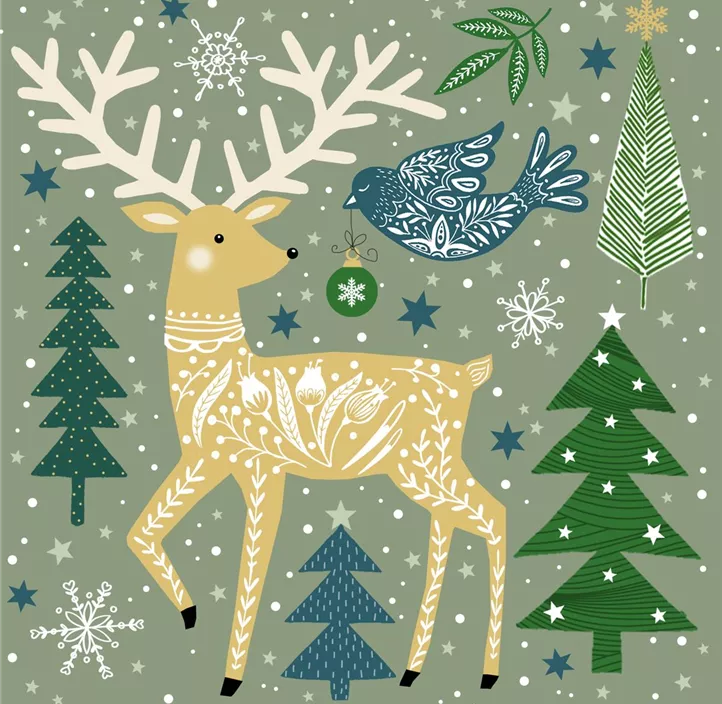 Serviette Folk Deer (WM)