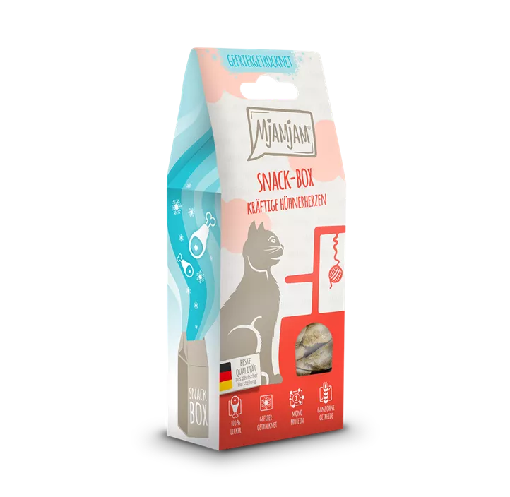 MjAMjAM® Katze Snackbox Hühnerherzen