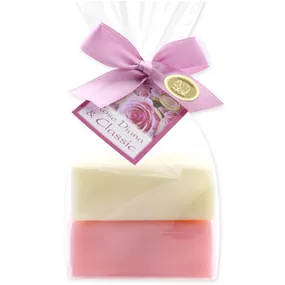 Schafmilchseife eckig Classic Rose mit Kärtchen