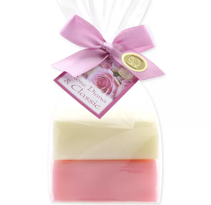 Schafmilchseife eckig Classic Rose mit Kärtchen