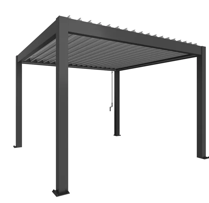 Pergola 3,5 x 3,5 dunkelgrau/silber