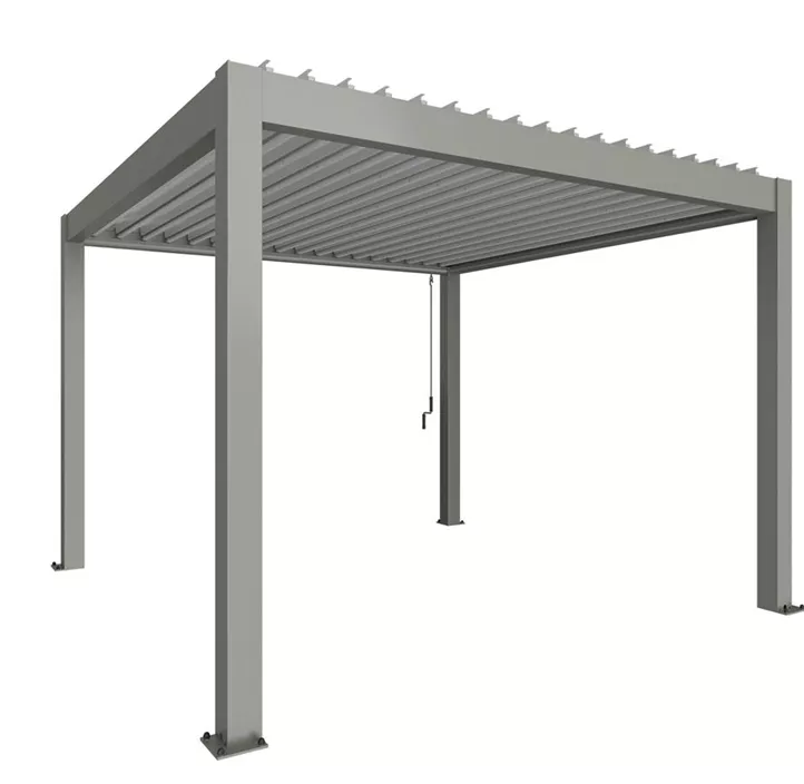 Pergola 3,5 x 3,5 quarzgrau/silber