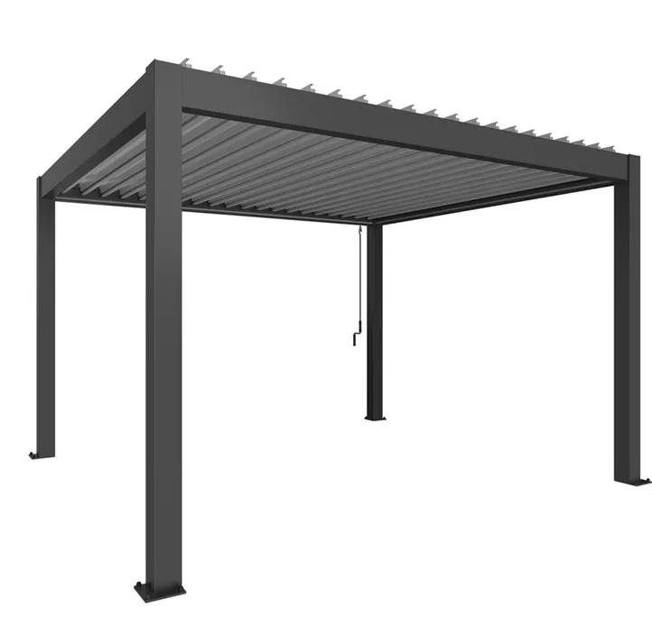 Pergola 4 x 3,5 dunkelgrau/silber