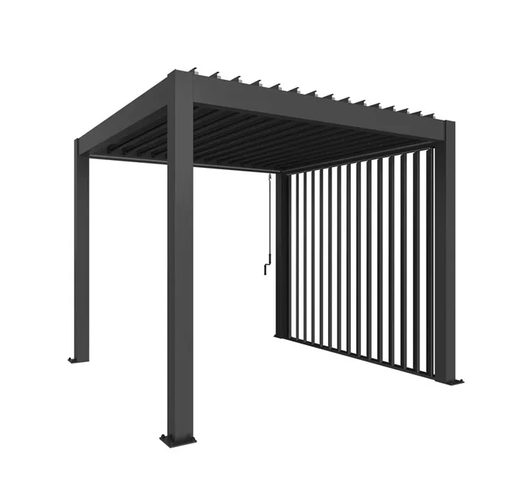 Lamellenseitenwand für Pergola 3,5m dunkelgrau