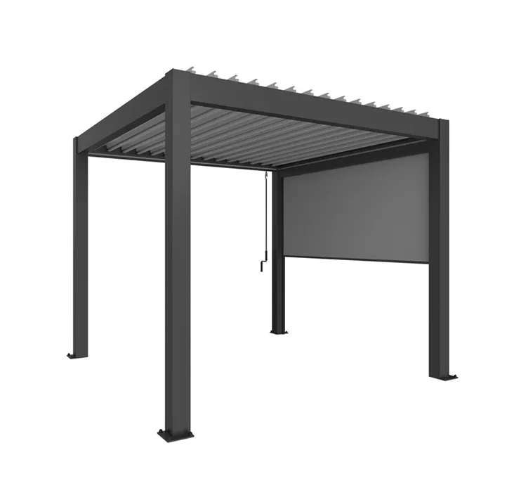 Sonnenschutzrollo für Pergola Gr. 3 m, dunkelgrau