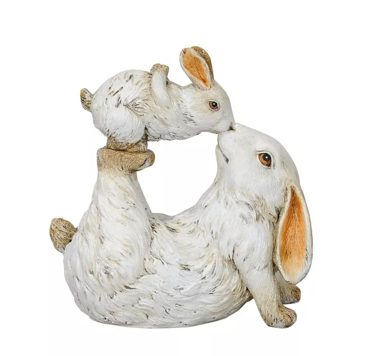 Hase mit Kind aus Polyresin