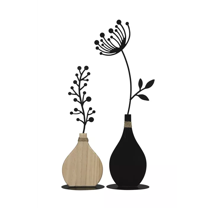 Vase mit Blume aus Metall