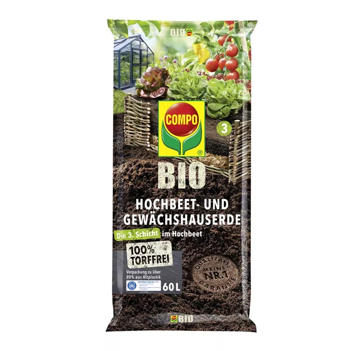 BIO Hochbeet- und Gewächshauserde 60 L